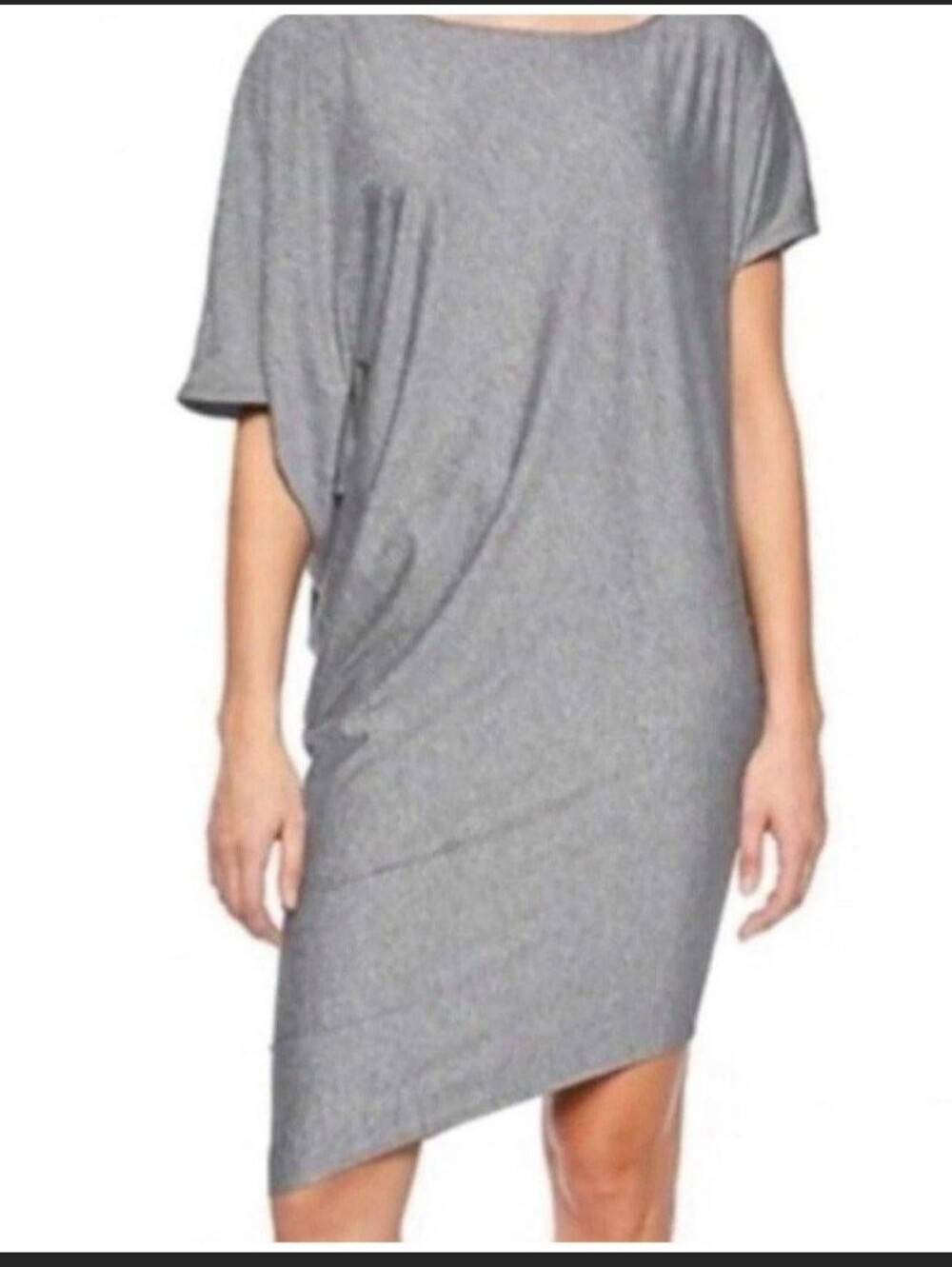 ATHLETA Sunlover Hilo Dress Gray Asymmetrical UPF 50+ Swimsuit Cover Beach Sz L